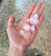 Hail stones from storm on August 4th, 2015, Boston, MA. Photo by Freedom Baird